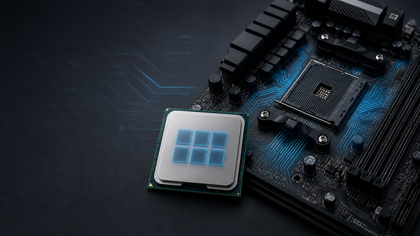 デスクトップCPUとAM4マザーボードを描いたRyzen 5 3500解説記事のイメージ