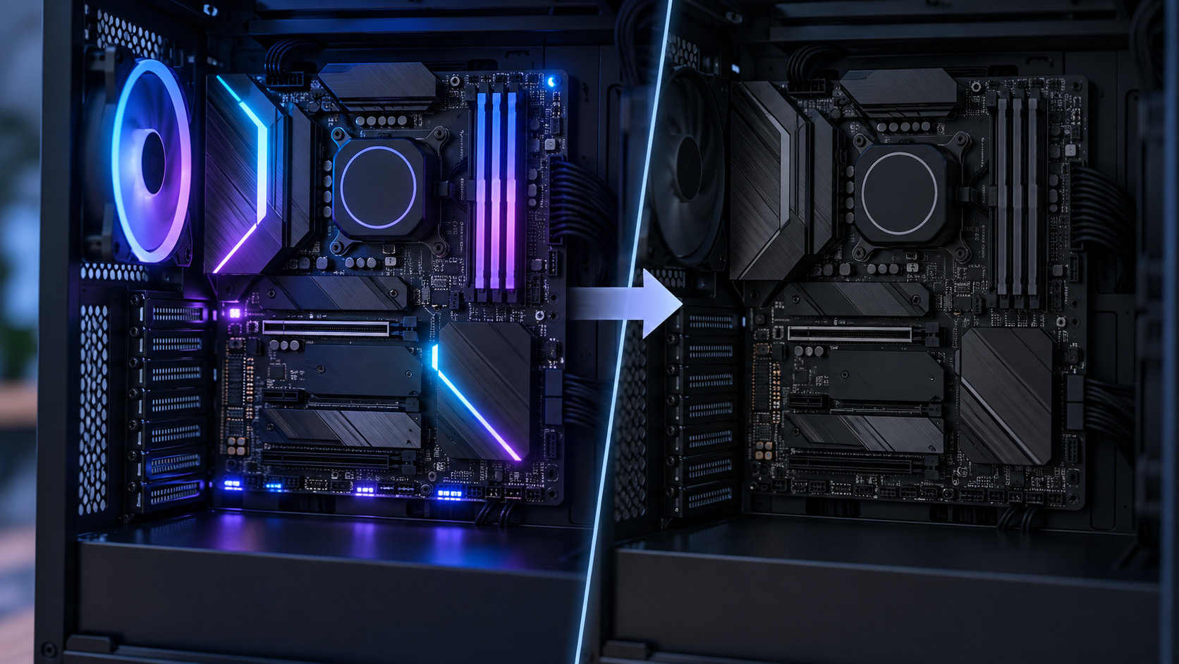 マザーボードのRGB LEDを消灯するイメージ