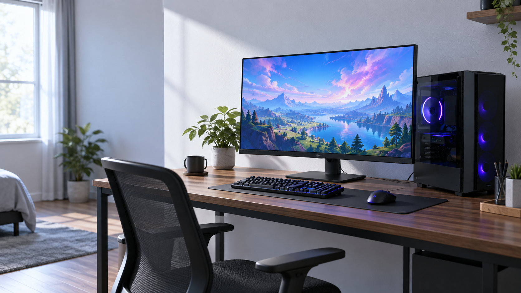 フォートナイト用ゲーミングPCを選ぶ記事のための一般的なゲーム環境のイメージ