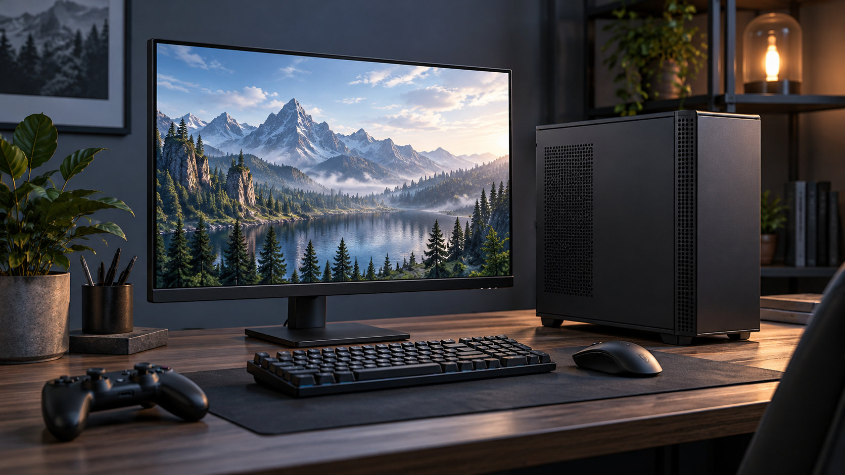 コンパクトなPCとモニターで作る低予算のゲーム環境