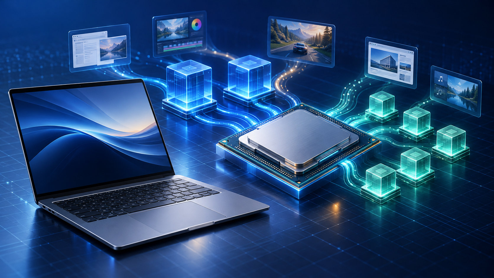 ノートPCとPコア・Eコアを表すi7-1255U性能解説のイメージ