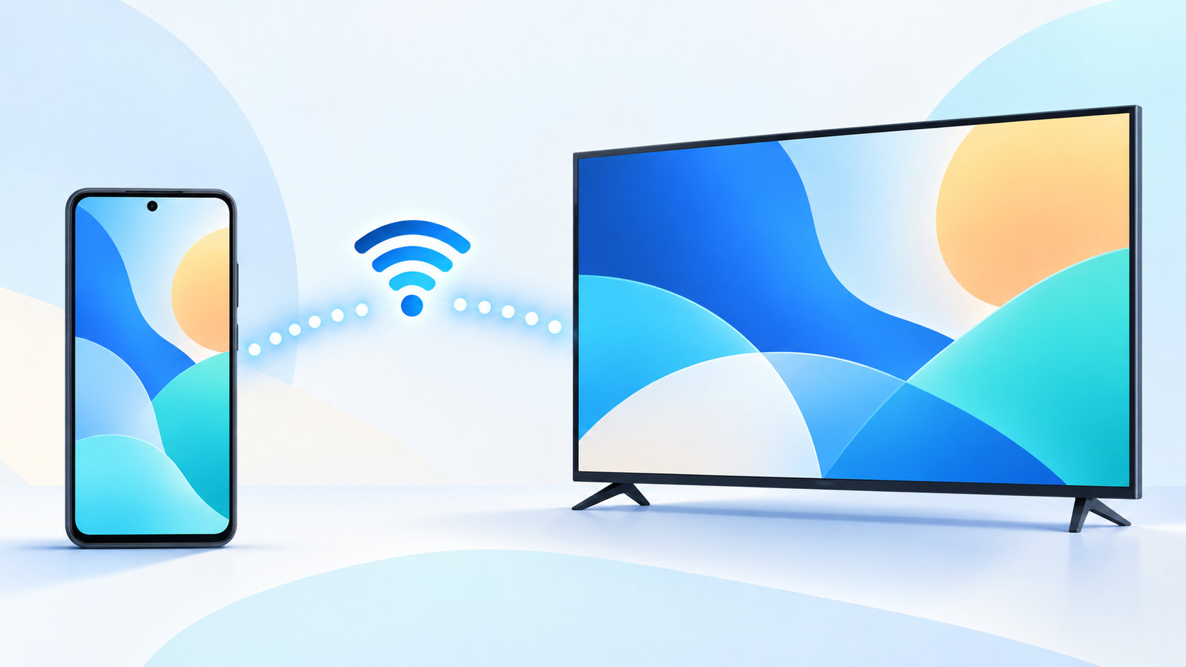 Androidスマホとテレビを無線接続するイメージ